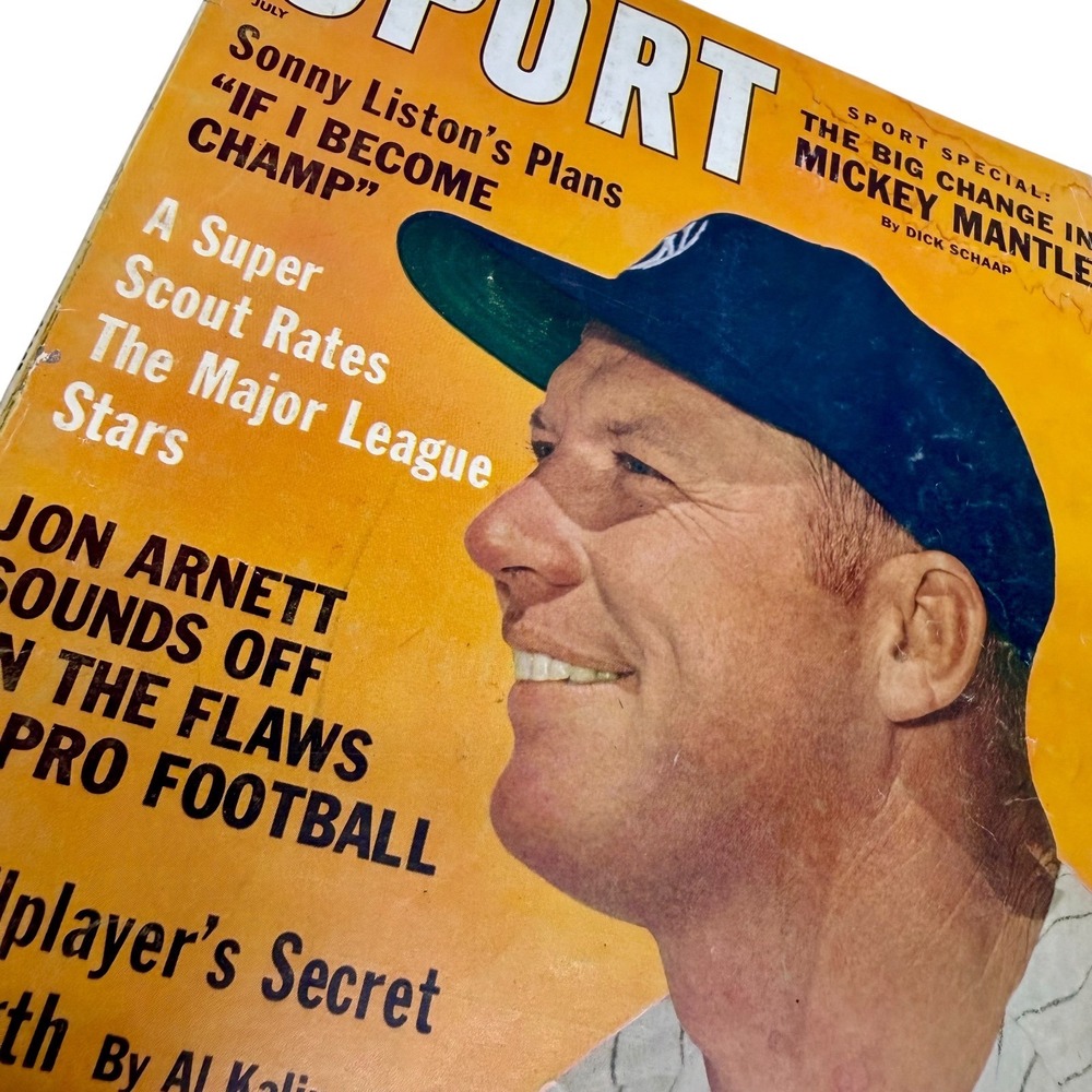 Sport Magazine July 1962 Mickey Mantle Sonny Liston Vintage Baseball Boxing Fair